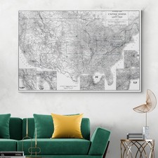 1923 Aviation Map of US – Early Aeronautical Chart, Air Routes & Landing Fields picture