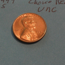 1949 S    CHOICE  RED UNCIRCULATED  WHEAT CENT #3 picture