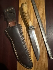 Vintage Harry Morseth Stag Custom Knife With Original Sheath Everett WA picture