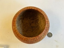PERUVIAN   HANDMADE   VINTAGE   BOWL - WITH STRIPES - LOT J-5 picture