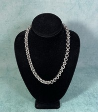 Judith Ripka Sterling Silver 925 20” Heart Clasp Heavyweight Necklace 80g VTG picture