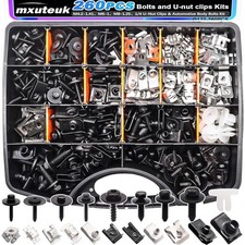 260PCS U-Nut Clips & Automotive Body Fender Bolts Kit,for Most Cars Fender picture
