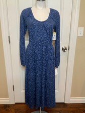 Boden Blue Floral Floral Patterned Midi Dress, Size 4R, NWT $149.00 picture