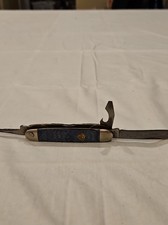 Vintage Camillus NY USA 1885 Official Cub Scout 3-Blade Blue Pocket Knife picture
