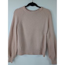 Wilfred Aritzia Blush Pink Raglan Balloon Sleeve Knit Sweater picture
