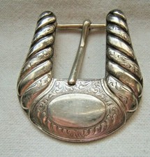 VINTAGE WAGE’S STERLING SILVER OVERLAY BELT BUCKLE LARGE  picture