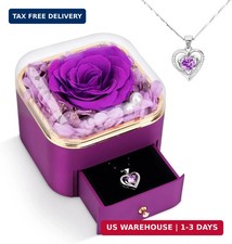Rose Gifts for Women Mothers Girlfriend: Preserved Real Rose with Necklace Mothe picture