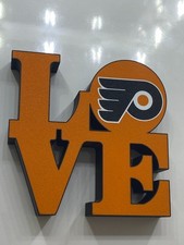 Philadelphia Flyers LOVE L-O-V-E Sign 3D Print Philly Sports Logo Shelf Decor picture