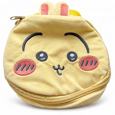 b8-128 Chiikawa Bakery Usagi Bread Face Plush Zipper Pouch Yellow picture