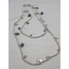 Chico's Silver-tone & Blue Stone Long Necklace picture