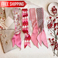 4pcs Elegant Women's Silk Scarf Cat Ear Headband Sweatband Hair Accessories picture