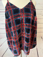 Torrid Sophie Velvet Swing Cami Top 00 Plaid Holiday whimsigoth Medium Large picture