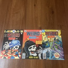 Weird War Tales Lot of 3 DC comics #43,49,85 F/VF 1976 Skull covers picture