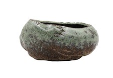 Premium Shallow Succulent Planter Pot Ceramic with Decorative Patina Glaze picture