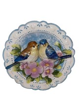 Nice Vintage 3D Bird Plate Ganz Pink Flowers  picture