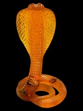 RARE ANCIENT EGYPTIAN ANTIQUE Statue Goddess Uraeus Cobra Amber Stone Egypt BC picture