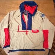 Columbia Pullover Tan, Blue and Red - Size L - Vintage picture