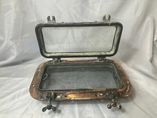 Vtg Wilcox Crittenden Brass Porthole Rounded Corner Rectangle Boat Window 14.5