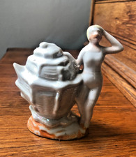 Vintage bathing beauty figurine with iridescent shell 4