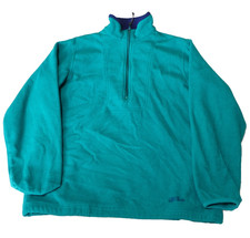 Vintage LL Bean Mens Fleece Jacket Medium Teal Freeport Maine Retro Outdoors picture