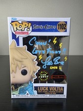 Funko Pop Black Clover: Luck Voltia Glow Chase #1102 Signed Justin Briner W/JSA picture