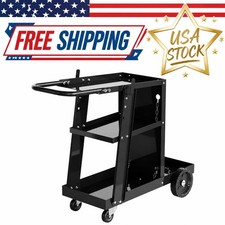Heavy-Duty 3-Tier Welding Cart, 400 lbs Capacity Steel Mobile Welder Cart picture
