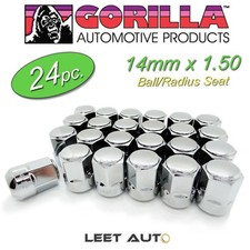 (24pc.) Gorilla Lug Nuts, Chrome, Honda Acura Ball/Radius Seat, 14x1.50, 38148 picture