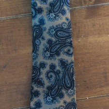 American Traditions Men's Paisley Pattern Necktie Tie Blue Gray picture