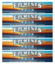 5x Elements King Size Slim Rolling Papers Ultra Thin Rice FREE USA Shipping picture