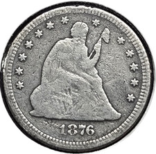 1876-CC G-VG Seated Liberty Quarter – 90% Silver – Historic U.S. Coin picture