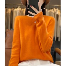 Women 100% Wool Soft Sweater Crew Neck Cashmere Pullover Autumn Winter Casual picture