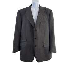 Canali Blazer Mens US 44 Gray 100% Wool Made In Italy Barneys Three Button Coat picture