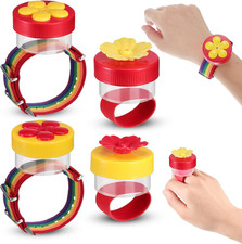Zopeal 4 Pieces Hummingbird Hand Feeder Adjustable,Ring and Wrist Style picture