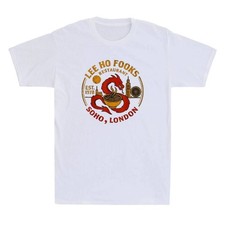Lee Ho Fooks Soho London Est 1978 Funny Dragon Graphic Vintage Men's T-Shirt picture