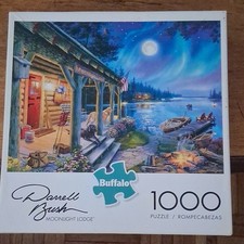 Buffalo Games Darrell Bush Moonlight Lodge 1000pc Landscape Puzzle 11246 2017 picture