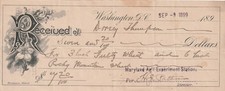 1899 Receipt -- Maryland Agricultural Experiment Station --  Dorsey Thompson picture