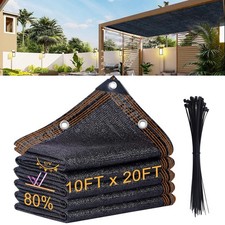 Lianxuia 10x 20ft Garden Shade Cloth, 80% Black Mesh Tarp with Reinforced Gro... picture