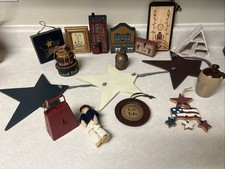 Vintage Primitive Lot Handmade Tabletop & Hanging Americana , Love  picture