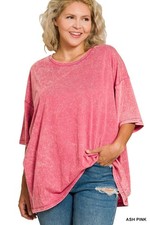 Plus Size Women's Acid Wash Boyfriend Tee picture