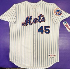 Authentic Pedro Martinez #45 New York Mets Pro Cut On Field Majestic Jersey 48 picture