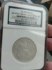 1856 O Seated Liberty Silver Half Dollar NGC SS Republic Shipwreck Effect  picture