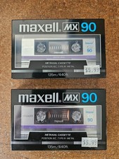 2 Maxell MX 90 Metal Type IV Blank Cassette Tapes NEW SEALED Vintage Japan picture