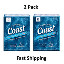 Coast Refreshing Deodorant Bar Soap for All Skin Types, Classic Scent 3.2 oz 2pk picture