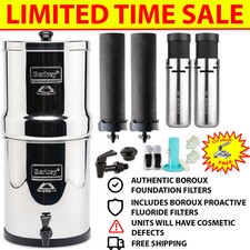 BLEMISHED Berkey Water Filter w/ Boroux Black & Boroux Fluoride Filters picture