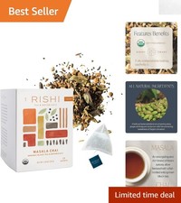 Indulge in Rishi's Organic Masala Chai - 15 Sachet Tea Bags for Energy Boosting picture