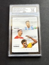 Messi / Ronaldo / Yamal 2024 Leaf Legend Triple CCG 10 Lamine Yamal rc picture