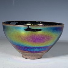 Song Jian Kiln Iridescent-Yohen Tenmoku Tea-Bowl Oil-Spot Museum Grade Rare C355 picture