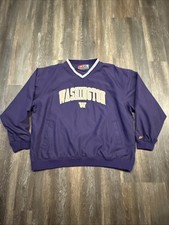 Washington Huskies Pro Player Pullover Windbreaker Mens Size XL Purple Vintage picture