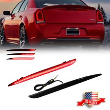 Smoked Rear Bumper Reflector LED Tail Brake Signal Lights For 15-22 Chrysler 300 picture