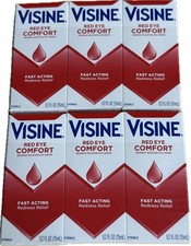 (6) VISINE Red Eye Comfort Redness Relief Eye Drops (15 mL) .5 fl oz 8/2028 Lot picture